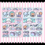 mermaid cove square scene sticker sheet