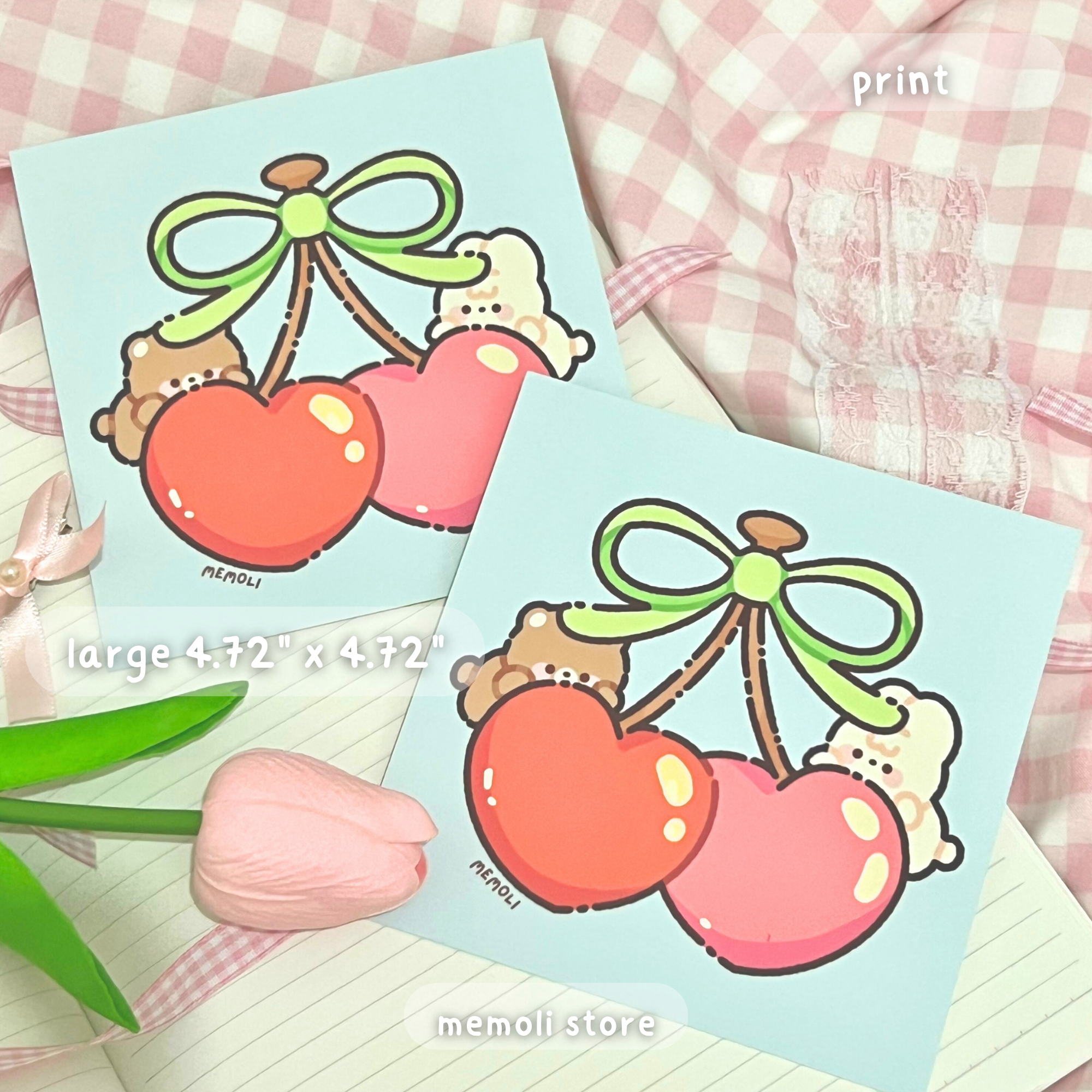 Cherry buddies art print