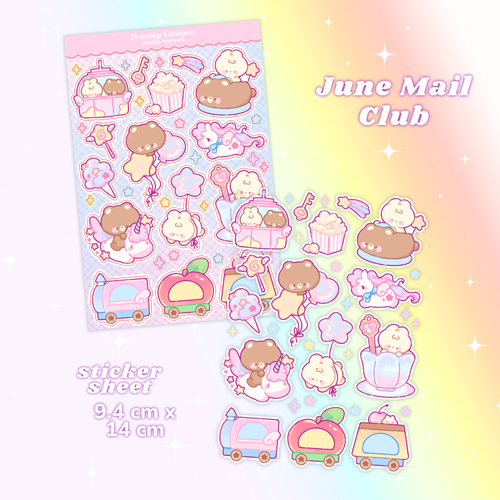 dreamy unicorn sticker sheet