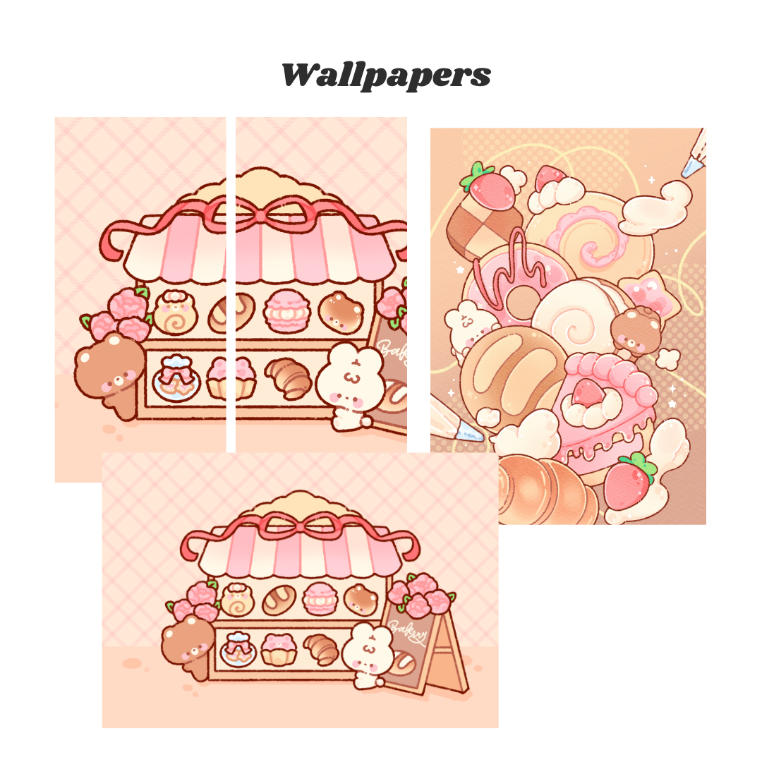 Beary Bakery Digital Wallpaper + Icon Set