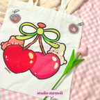 ‌cherry canvas tote bag