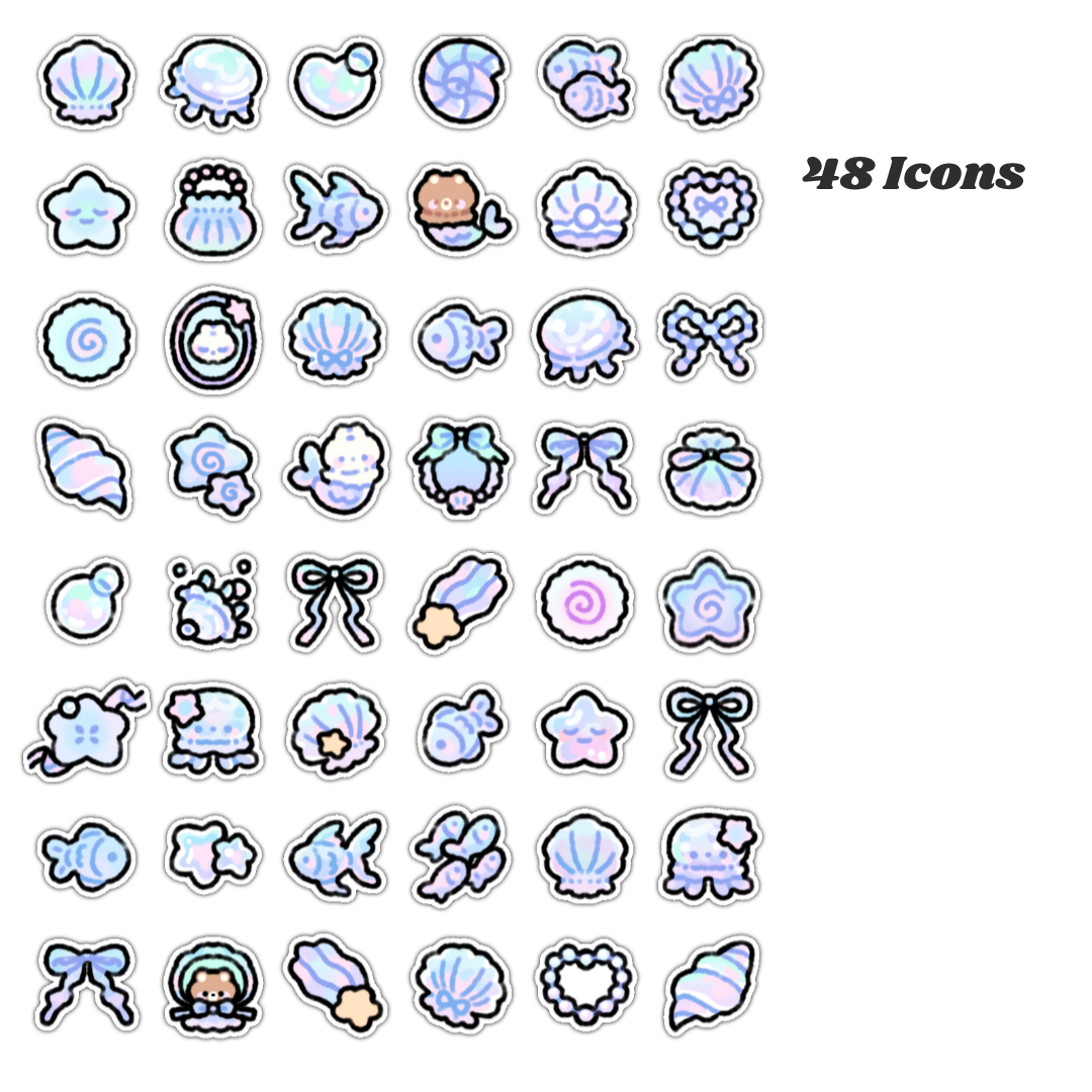 Mermaid Cove Digital Wallpaper + Icon Set