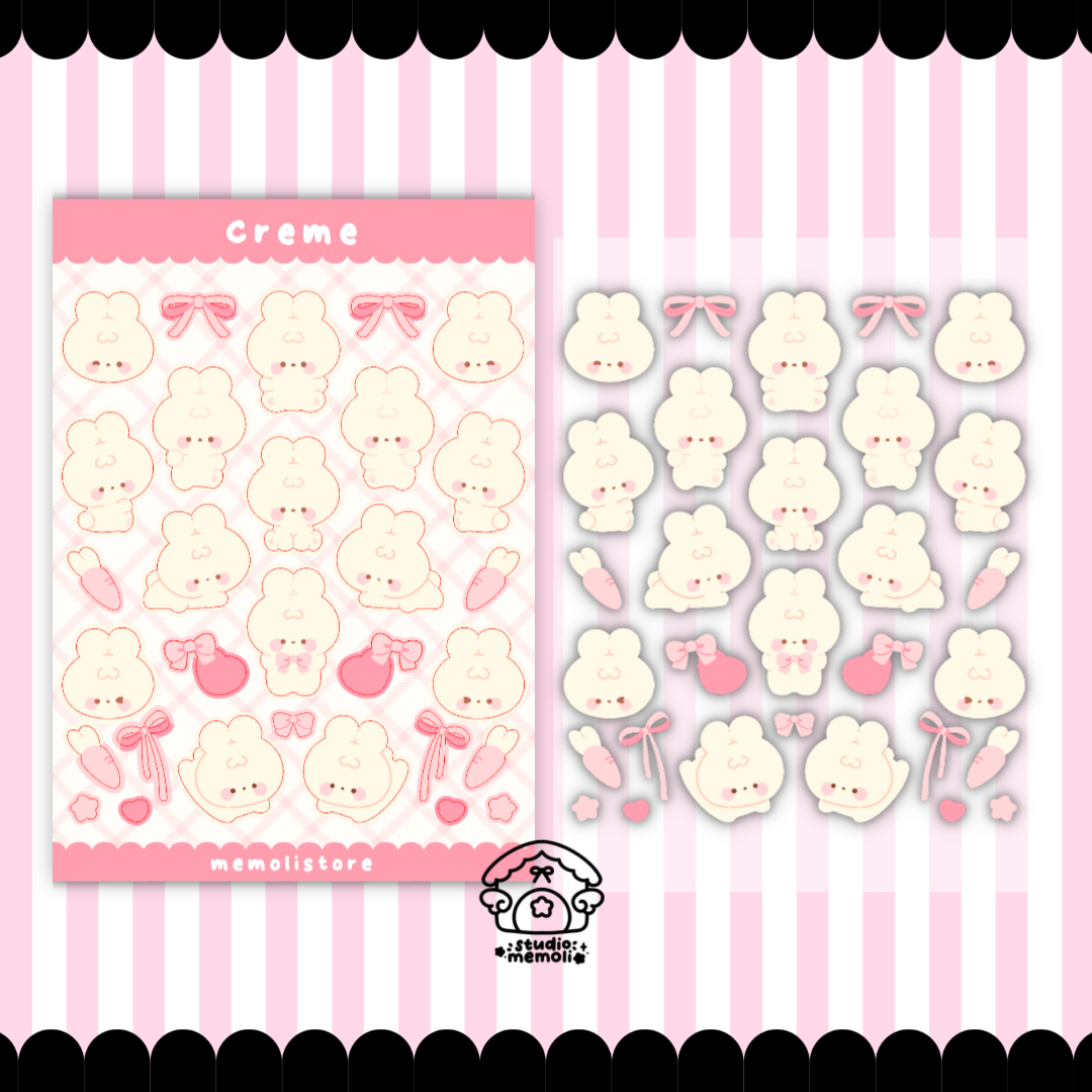 creme sticker sheet