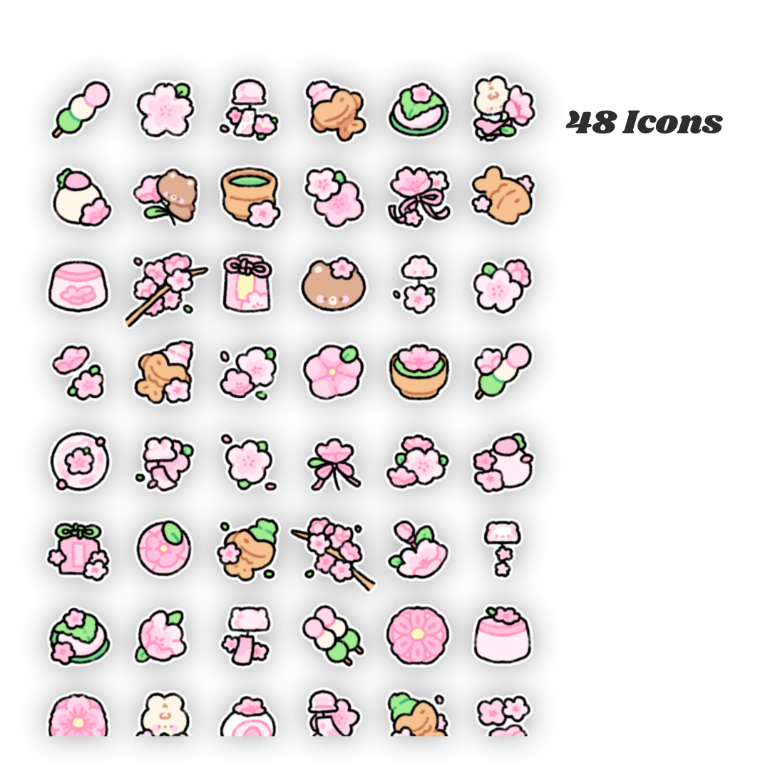Sakura Picnic Digital Wallpaper + Icon Set