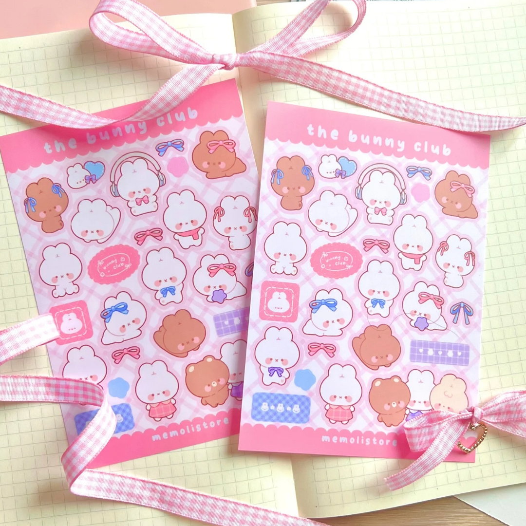 the bunny club sticker sheet