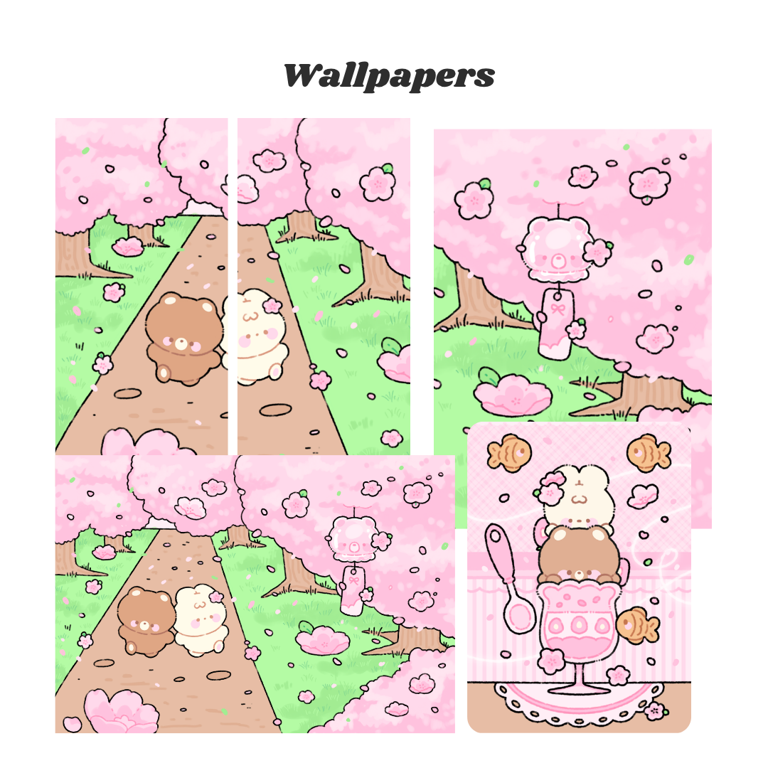 Sakura Picnic Digital Wallpaper + Icon Set