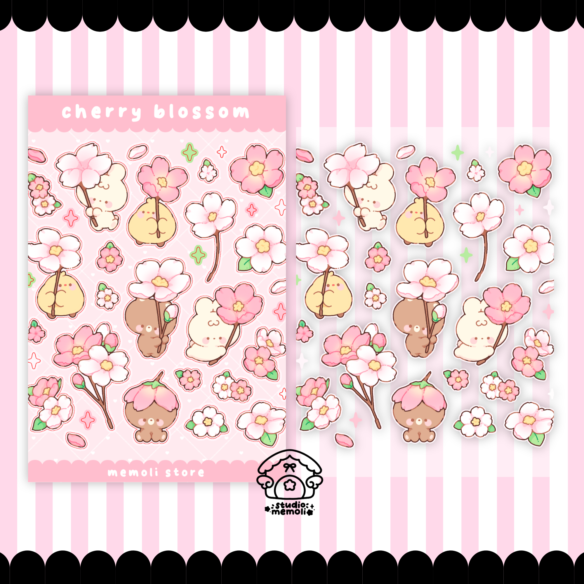 cherry blossom sticker sheet