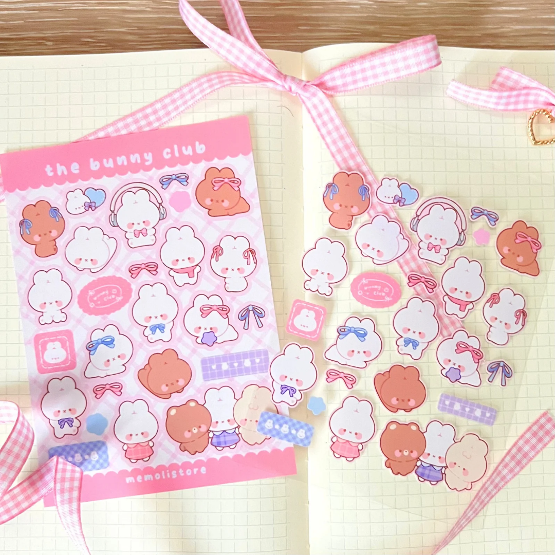 the bunny club sticker sheet