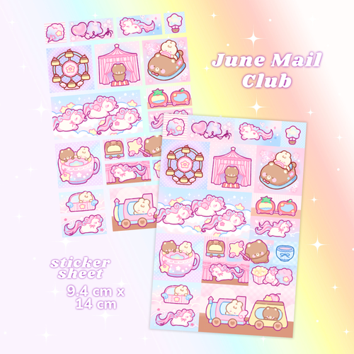 dreamy unicorn square scene sticker sheet