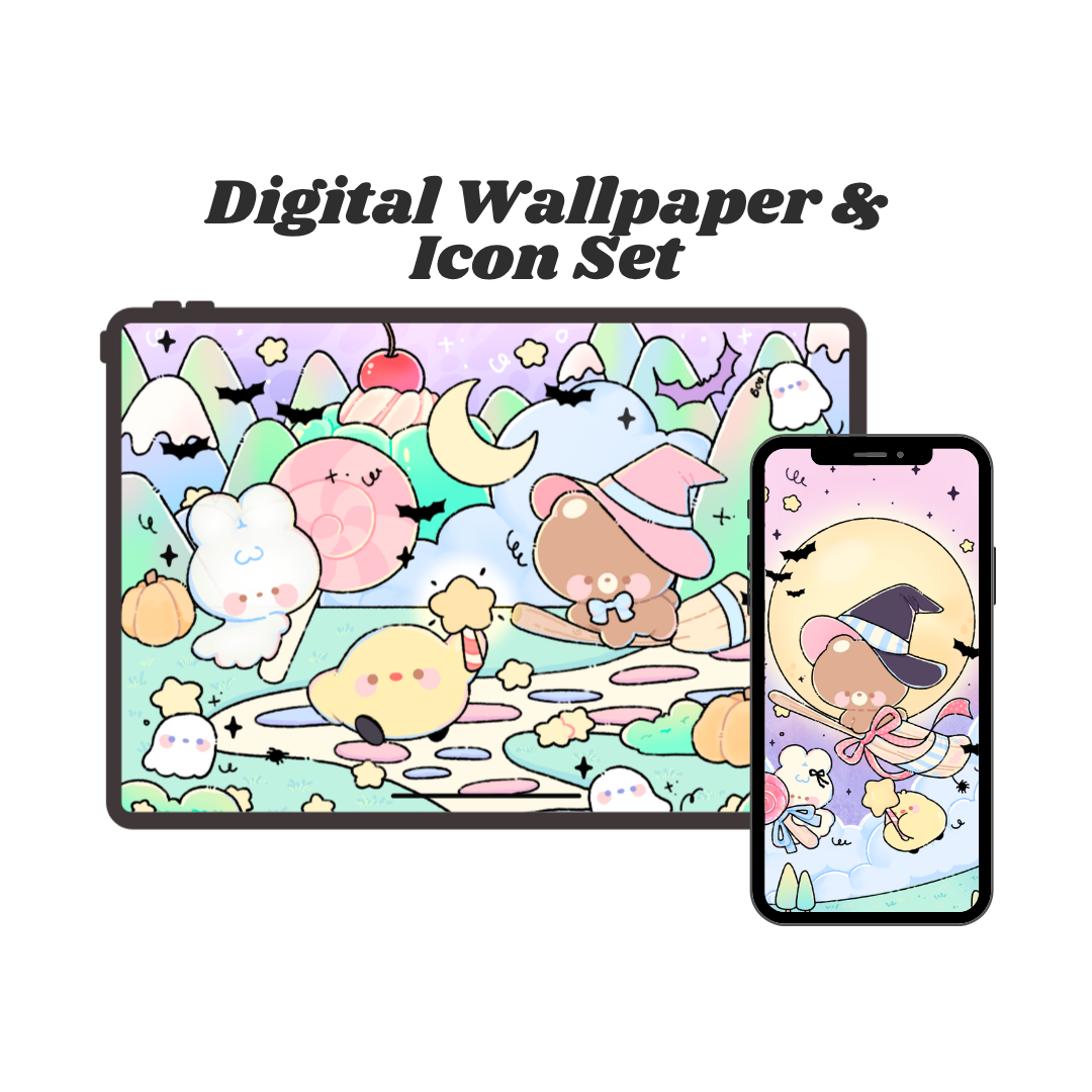 Spoopy Halloween Digital Wallpaper + Icon Set