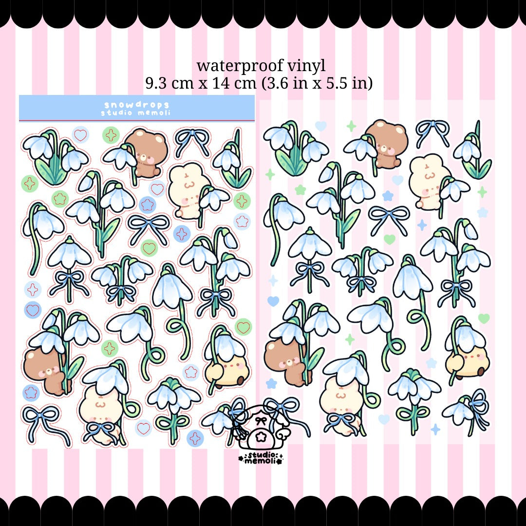 snow drops sticker sheet