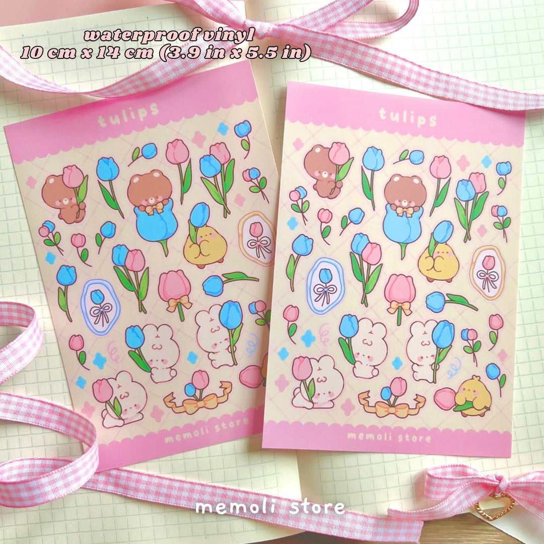 spring flower set of 4 sticker sheets