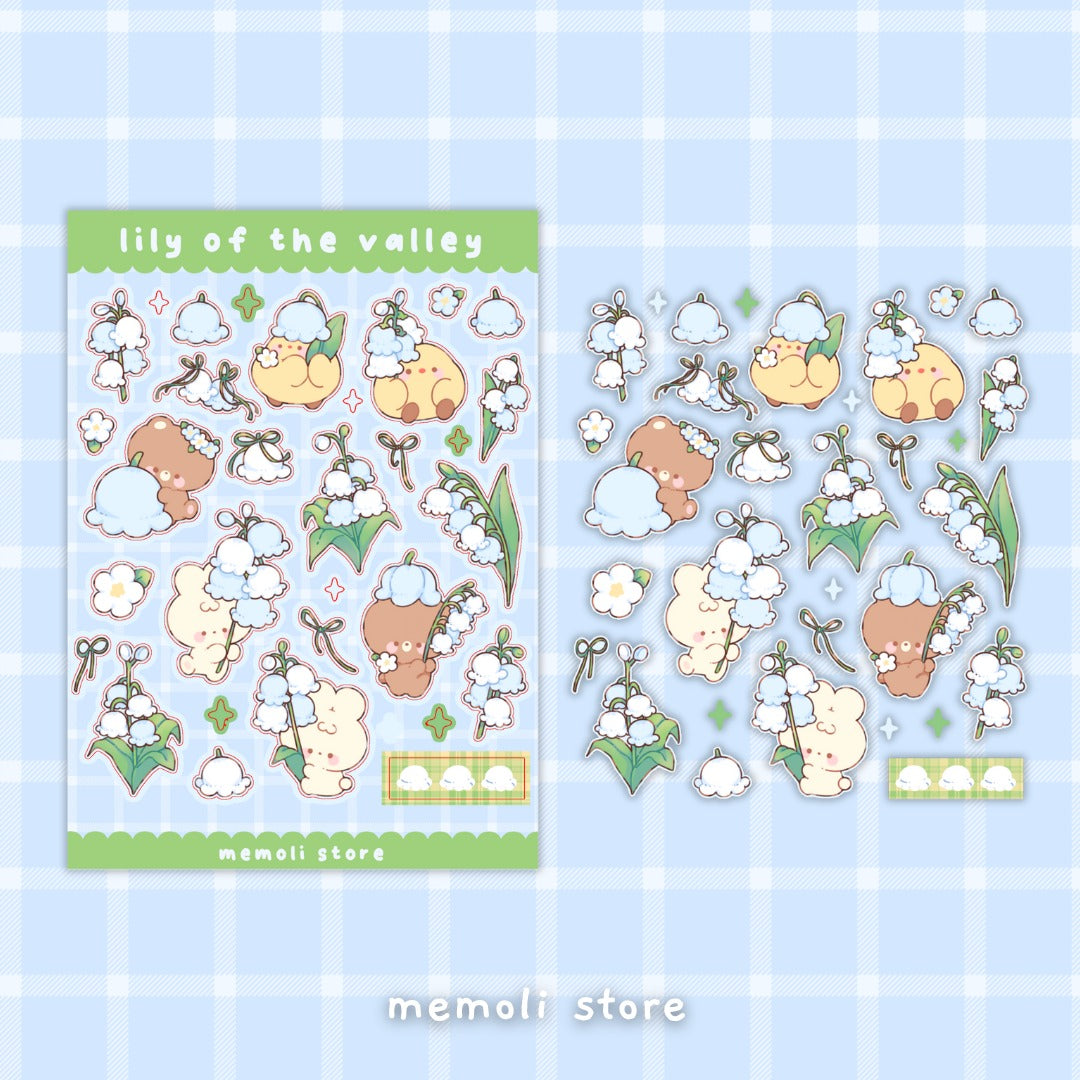 spring flower set of 4 sticker sheets