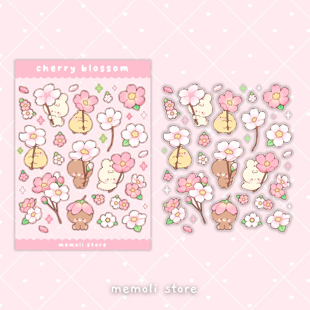 spring flower set of 4 sticker sheets
