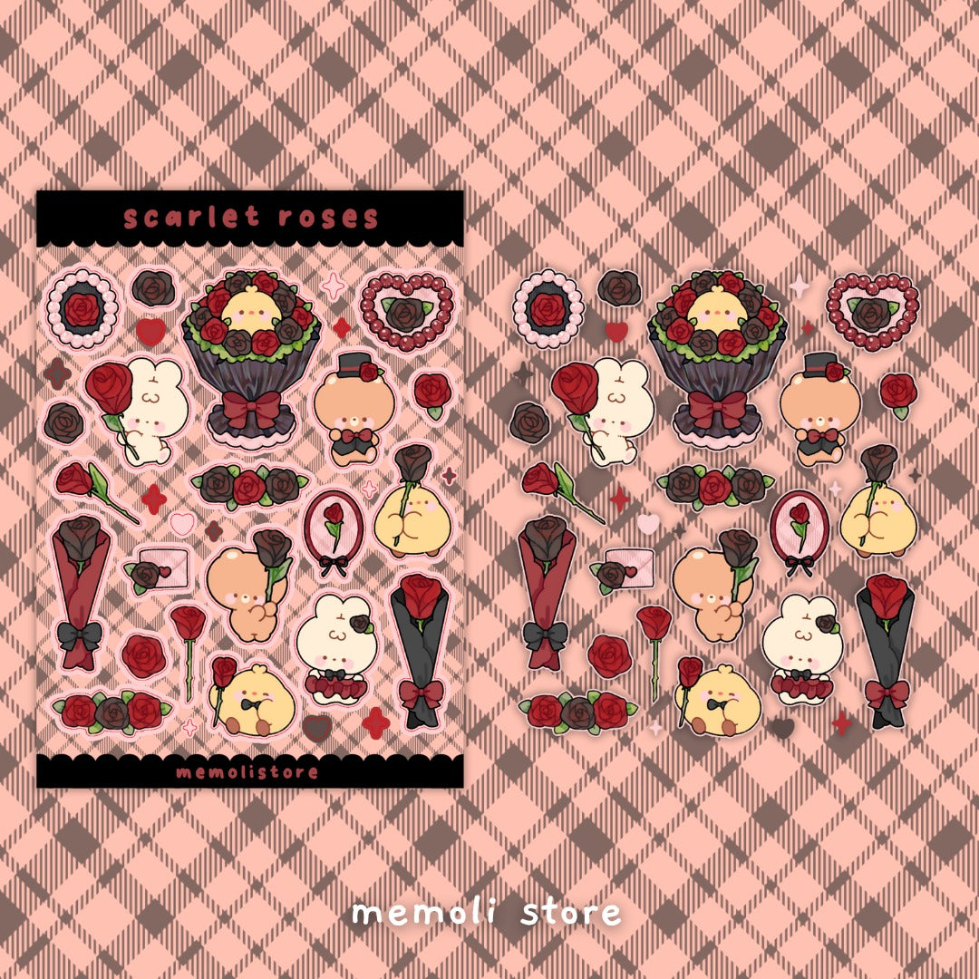 spring flower set of 4 sticker sheets